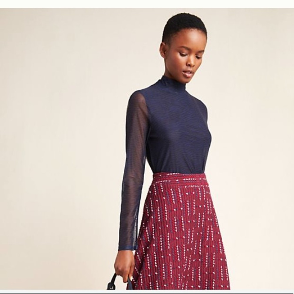 Anthropologie Maeve textured midi skirt, NWT - Picture 2 of 10